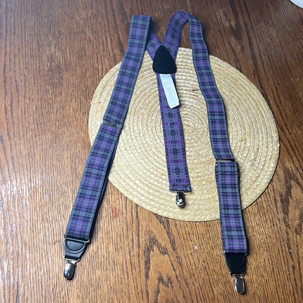 Moores Plaid print Elastane Suspenders